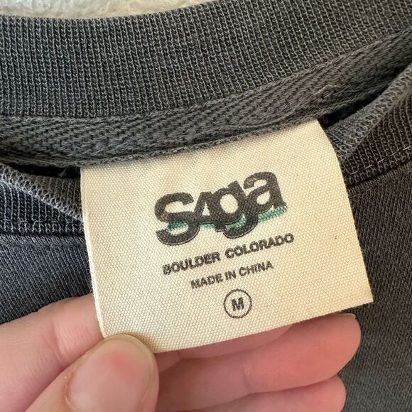 Saga Outerwear Men’s Grey Classic Logo Pullover Sweatshirt Size M - Picture 2 of 6
